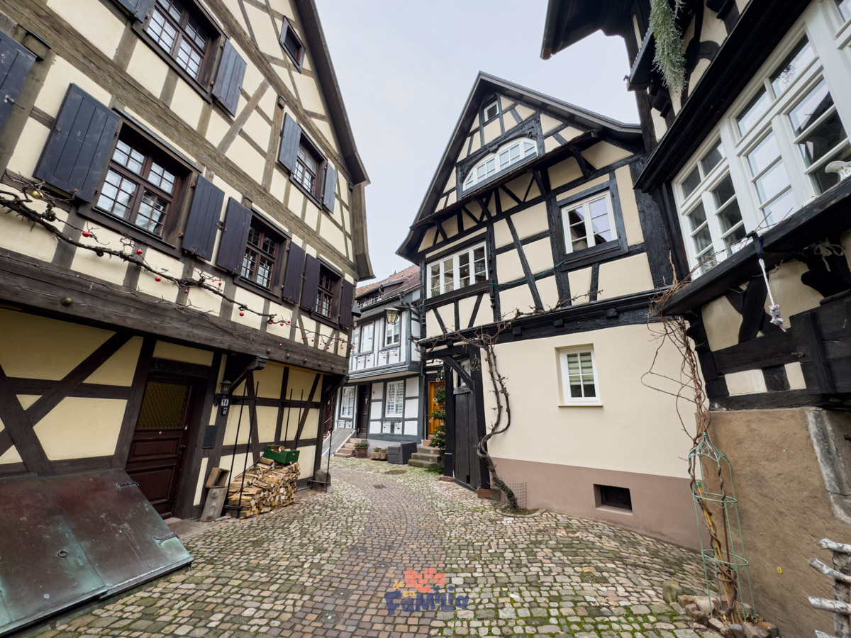Carrer empedrat amb cases tradicionals al centre històric de Gengenbach