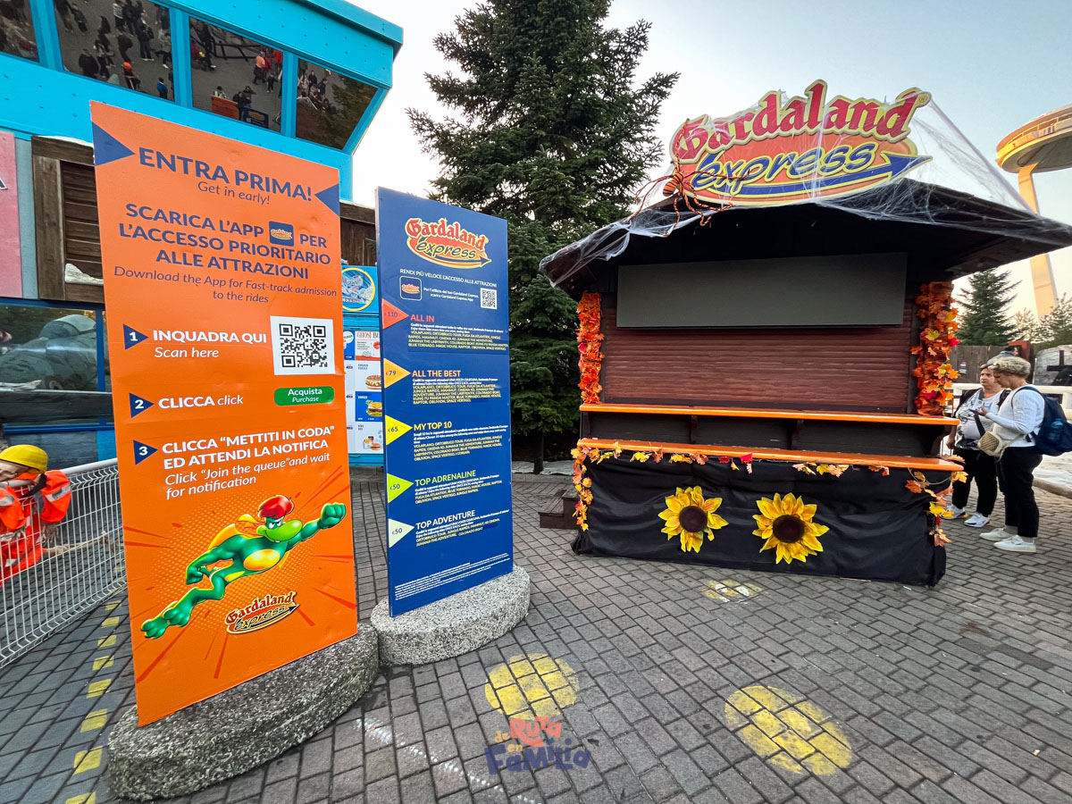gardaland_entradas_derutaenfamilia_005 Cartel informativo del Gardaland Express para evitar colas con el Fast Pass