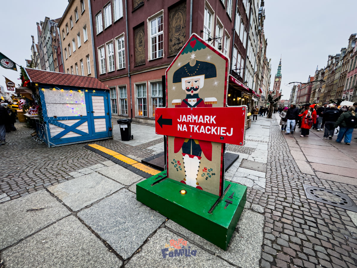 Senyal del mercat de Nadal al carrer Tkacka de Gdańsk